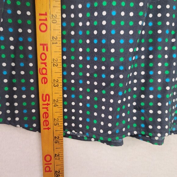 Foxcroft Shaped Fit Wrinkle-Free Size 6 Cotton Shirt Multi Polka Dot - Picture 14 of 14